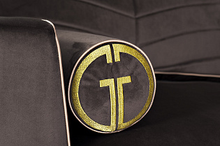 Диван Мадрид Память(Madrid Memory) с кантом трехм. без мех.,велюр серый Riv96_s2