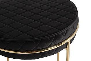 GY-BEN8178GOLD-BL Банкетка велюр черный/золото d38*45см_s2