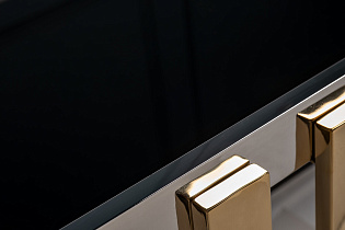 47ED-20910 Стол журнальный черн.стекло/хром+золото 120*60*40см_s2