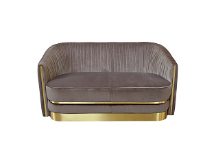 87YY-1890-2 BRN Диван двухместный велюр серо-коричн. 156*91*83см_s2