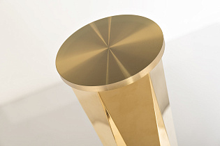 GY-18074 Стол обеденный стекло прозр/золото d.100*76см_s2