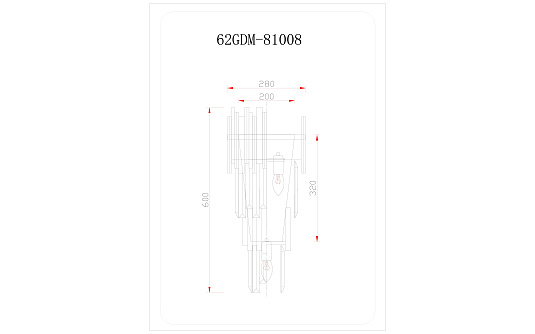 62GDM-81008 Бра Виктория (Vittoria) M золото 27*17*54см_s2