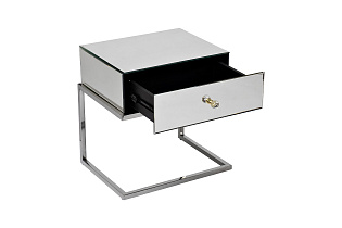 KFG131 Тумба зерк. с ящиком каркас н/ж сталь хром 50*40*50см_s2