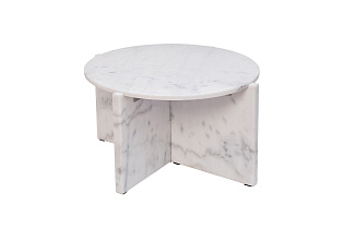 46AS-6270 Стол журнальный белый мраморный d65*35см_s2