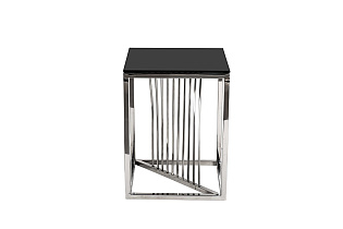 13RXET8083M-SILVER Стол журнальный стекло черн/серебро 38*38*50_s2