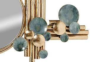 37SM-2154 Зеркало декоративное c панно 89.5*50.8*8.9;d37см_s2