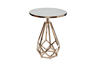 2KF111037-G Стол журнальный с мраморной столешницей d50*62см, цвет опоры золото_s2