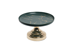 55RD4557L Блюдо декор. зеленое на золотой подставке d25*15см_s2 1 (превью)