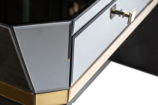 KFG125 Консоль 2 ящика с золотистой отделкой 120*42*79см_s2