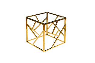 GY-ET2051214GOLD Стол журнальный прозр.стекло/золото 50*50*50см_s2