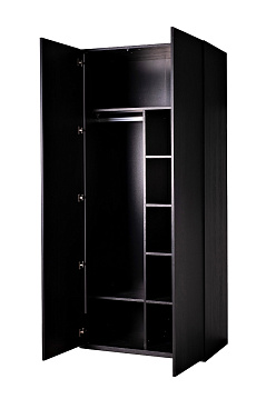 140SA-122BL Шкаф двухдверный с полками цвет черный, дверцы глухие_s2