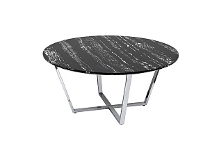 30B-85531 Стол журнальный круглый черный/хром d90*41см_s2