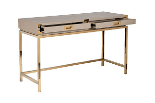 46AS-D4084-TP Стол письменный светлый шпон/золото 130*50*78см_s2