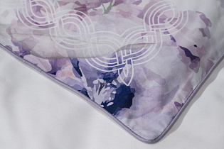 130HB-00071 Комплект постельного белья сатин принт Фиори,сиренево-белый,200*220- 1шт,50*70 -2шт_s2