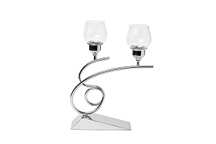 2K166111 Подсвечник 29*16*30см цвет серебро_s2