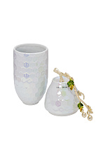 55RD6396S Ваза керамич. с крышкой перламутровая 16*12*30см_s2