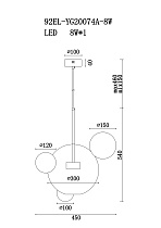92EL-YG20074A-8W Светильник потолочный латунь d.30см_s2