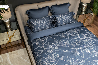 144HF-10410 Комплект наволочек принт тенсель синий  50*70 (2шт)_s2