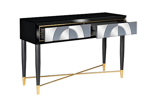 KFG122 Консоль 2 ящика зеркало двухцветное 120*42*75см_s2