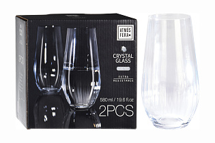 SR4000070 Стакан для воды 580мл прозр. с полосками набор 2 шт._s2