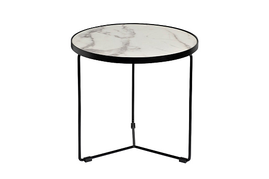 33FS-ET276-BL Стол журнальный Королевский Белый (Royal White) d50*48см_s2