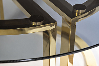 47ED-GDCT002 Стол журнальный ГардаДекор (GardaDecor) темн.стекло/зол d100*45_s2