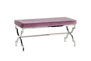 47ED-BEN006-LL Банкетка дымчато-сиреневый велюр/хром 99*43*46см_s2