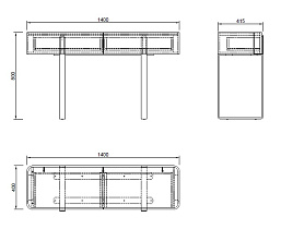 77IP-20862 Консоль светлая с металл. каркасом 140*40*82см_s2
