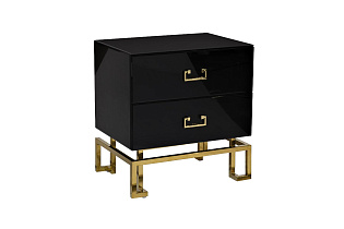 KFG059 Тумба c  2-мя ящиками черная/золото 55*40*58см_s2