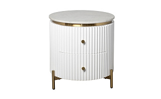 77IP-GD009-TUMB/1 Тумбочка 2 ящика с мраморной столешницей d51*55см_s2