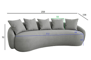 87YY-22085 Диван Форли (Forli) светло-серый 250*116*72см_s2