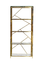 GY-SH8711GOLD Стеллаж стекло прозр/золото 80*35*180см_s2