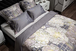 130HB-00212 Комплект наволочек сатин принт Пионы розовый  50*70(2шт)_s2