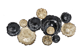 37SM-0277-R Декор настенный Цветы золотисто-черные 92*51*7см_s2