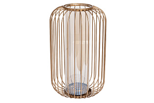 55RV2946L Ваза-подсвечник декоративная металл/стекло d21*35см_s2