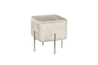 GY-BEN7772-BG Банкетка велюр бежевый/хром 42*42*42см_s2