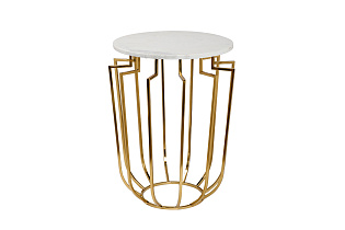 79MAL-7072 Стол журнальный с мраморной столешницей d47*60см_s2