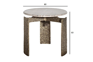 69-23305 Стол журнальный мраморный d60*63см_s2