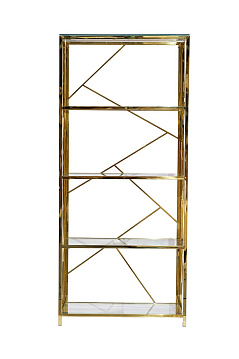 GY-SH8711GOLD Стеллаж стекло прозр/золото 80*35*180см_s2