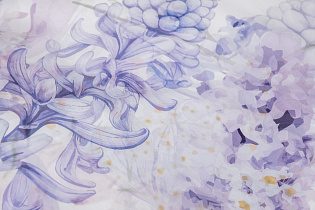 130HB-00071 Комплект постельного белья сатин принт Фиори,сиренево-белый,200*220- 1шт,50*70 -2шт_s2