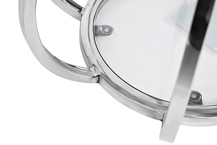 13RXET4037-SILVER Стол журнальный стекло прозр./серебро d50*60см_s2