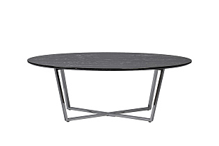 30B-85511 Стол журнальный овальный черный / хром 120*65*41см_s2