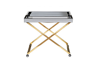 KFG134 Стол сервировочный матовый, н/ж сталь золото 80*55*67см_s2