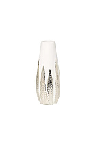 18H2840S-19 Ваза белая с декором d10,7*28см_s2