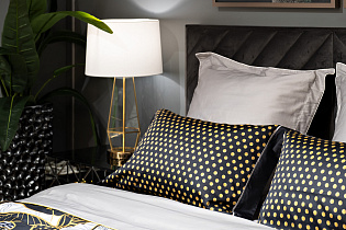 130HB-00010 Комплект наволочек Тропики 50*70 золото/черный (2шт)_s2