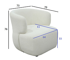 87YY-24042 Кресло Тироло (Tirolo) букле белое 73*79*76см_s2