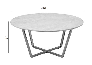 30B-85531 Стол журнальный круглый черный/хром d90*41см_s2