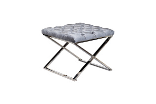 GY-BEN8008-GR Банкетка велюр серый/хром 52*52*45,5см_s2