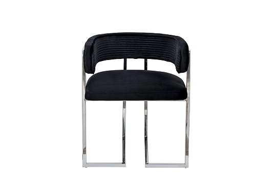 GY-8504STUL-CHERN Стул велюр черный/хром 60*55*73см_s2