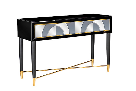 KFG122 Консоль 2 ящика зеркало двухцветное 120*42*75см_s2